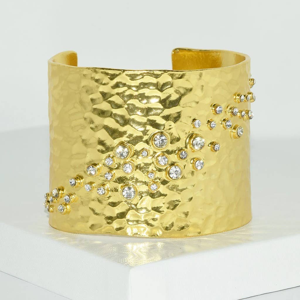 Embellished Cuff Bracelet  Silver