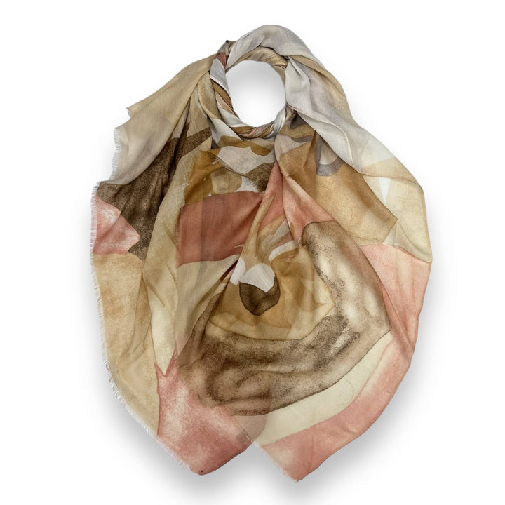 Soft Abstract painting scarf: Grey