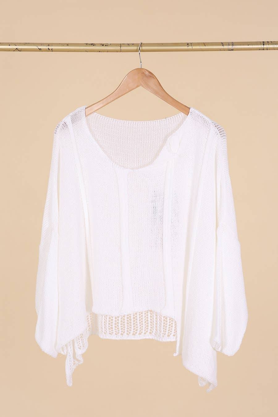 61113 100% COTTON SWEATER: Beige