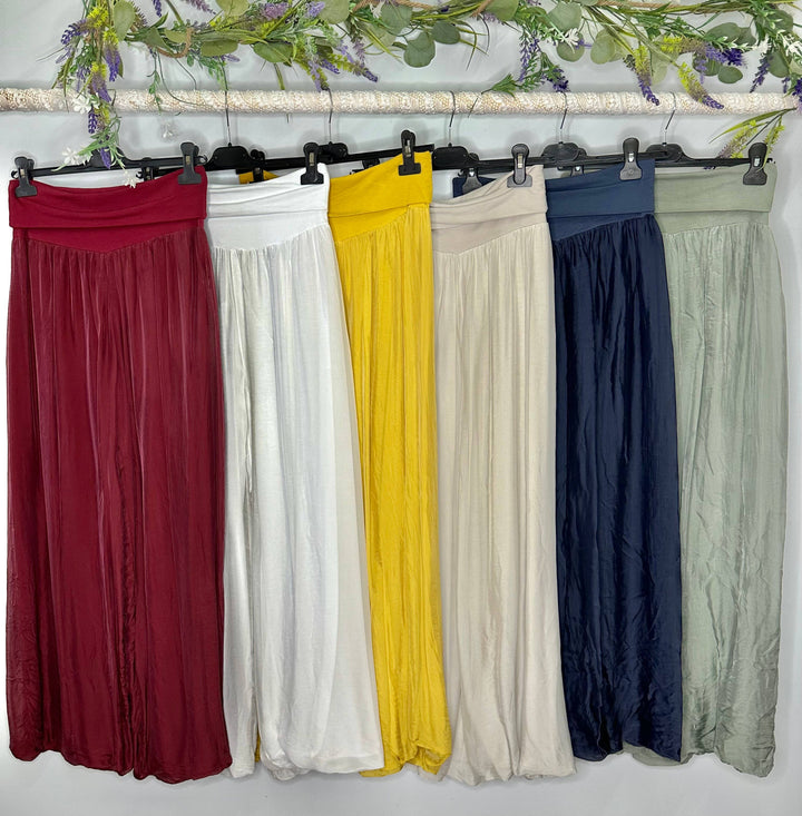 Silk palazzo pant: Petroleum