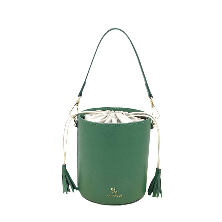 Leather bucket bag, Made in Italy, 112613: Camel