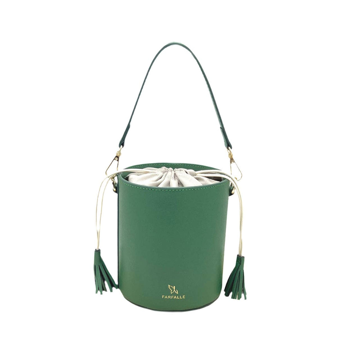 Leather bucket bag, Made in Italy,112613: Blk