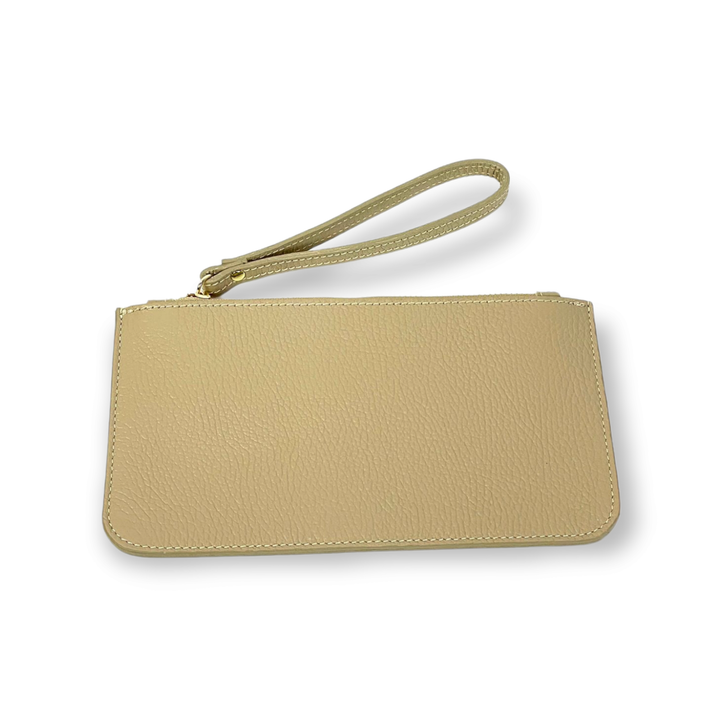 Genuine Leather Bag w/Wrist Strap: Bronze / Large