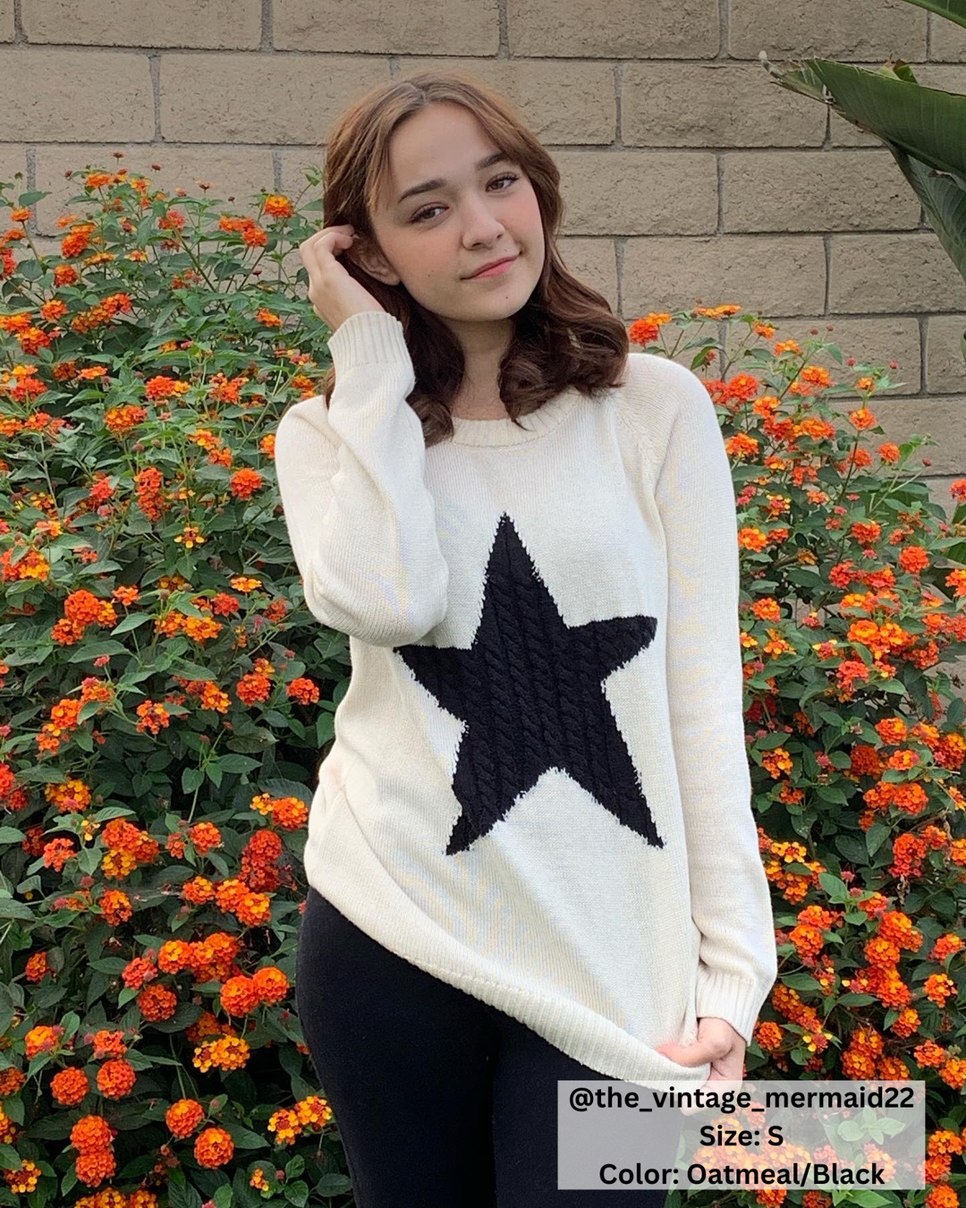 STAR SWEATER: GREY/IVORY / S
