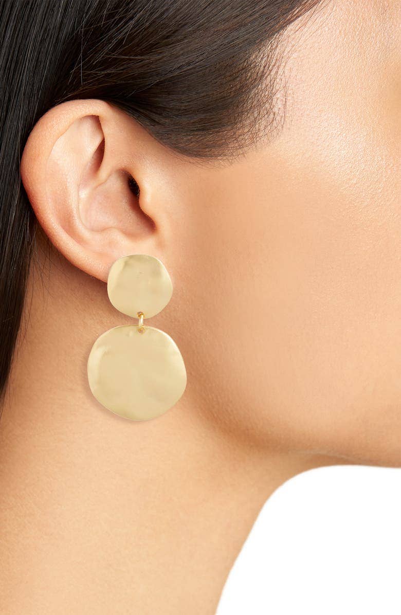 Mixed Metal Irregular Discs Statement Earrings