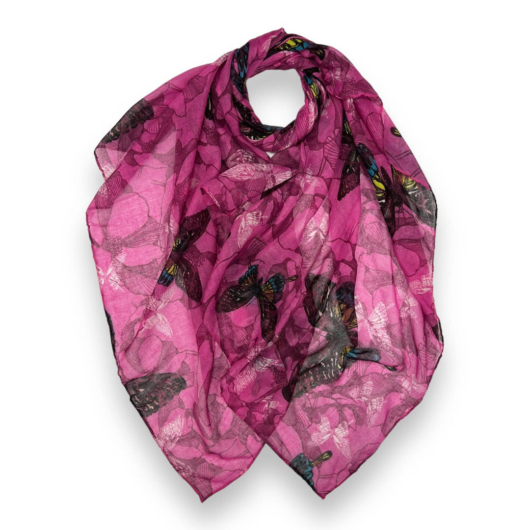 Butterfly print scarf: Baby Pink