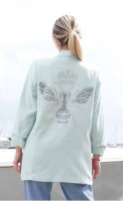 Blazer, Ruched Seafoam, Silver Queen Bee: Small