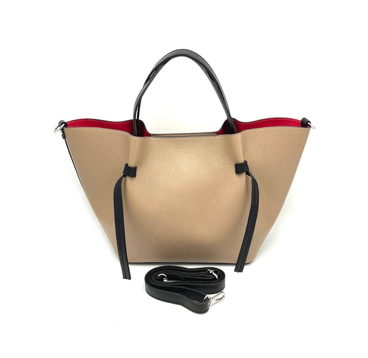 Leather bag, Made in Italy,112544: Taupe