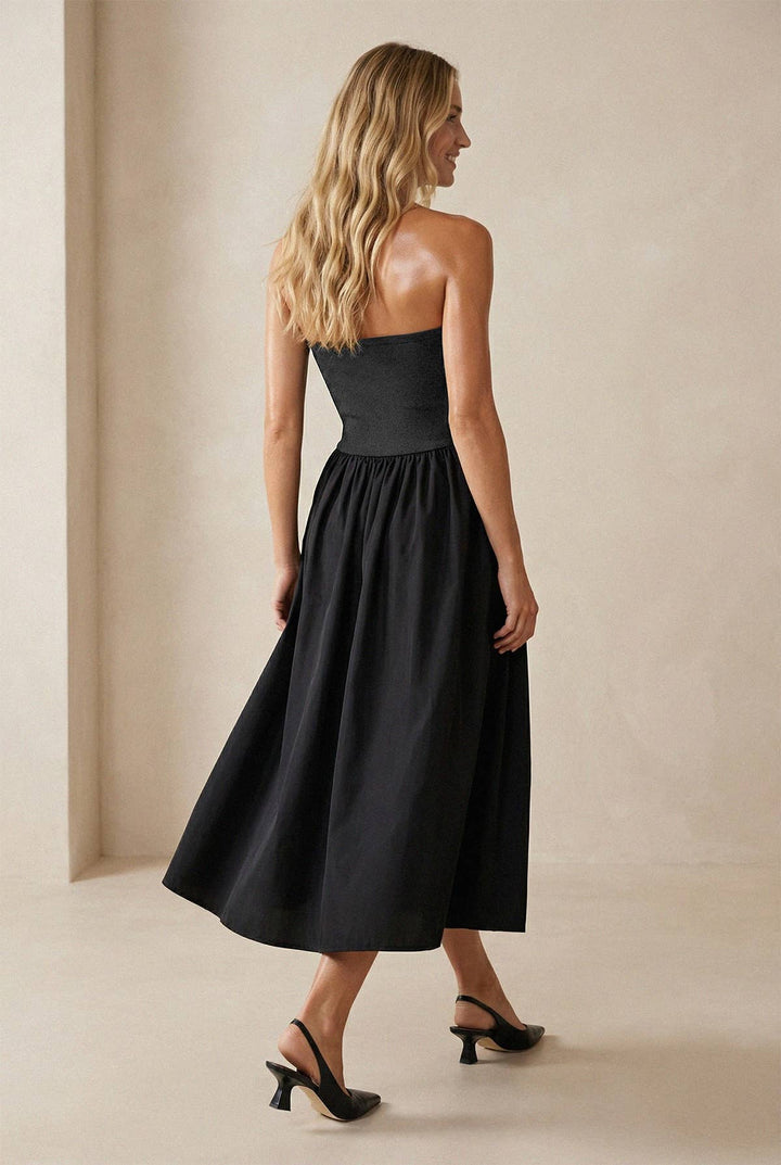 Strapless Maxi Dress: Black / L