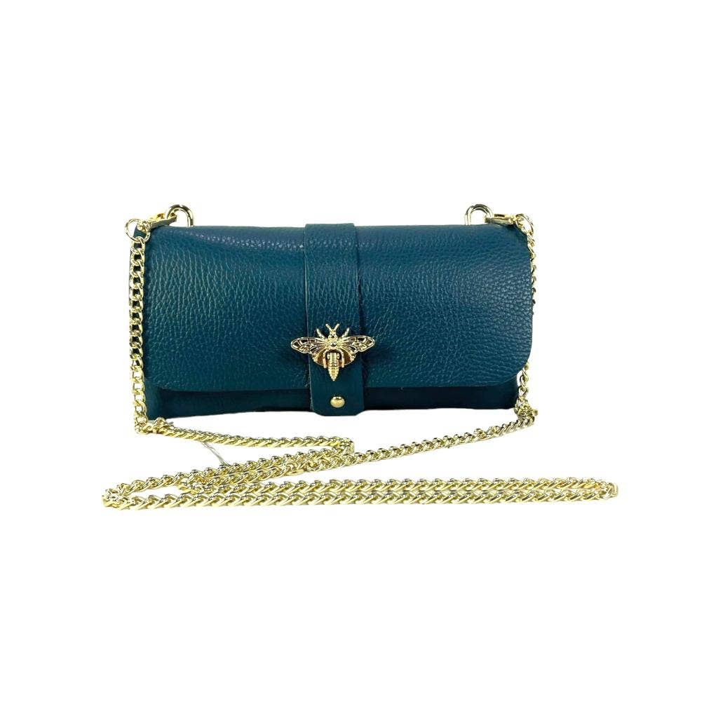 Grain Leather Bag with Dragonfly Clasp: Bordeaux