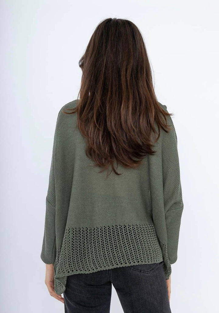 61113 100% COTTON SWEATER: White
