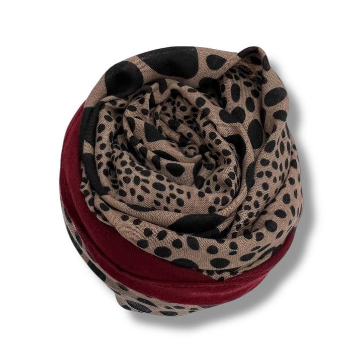 Leopard dots print scarf : Mocca