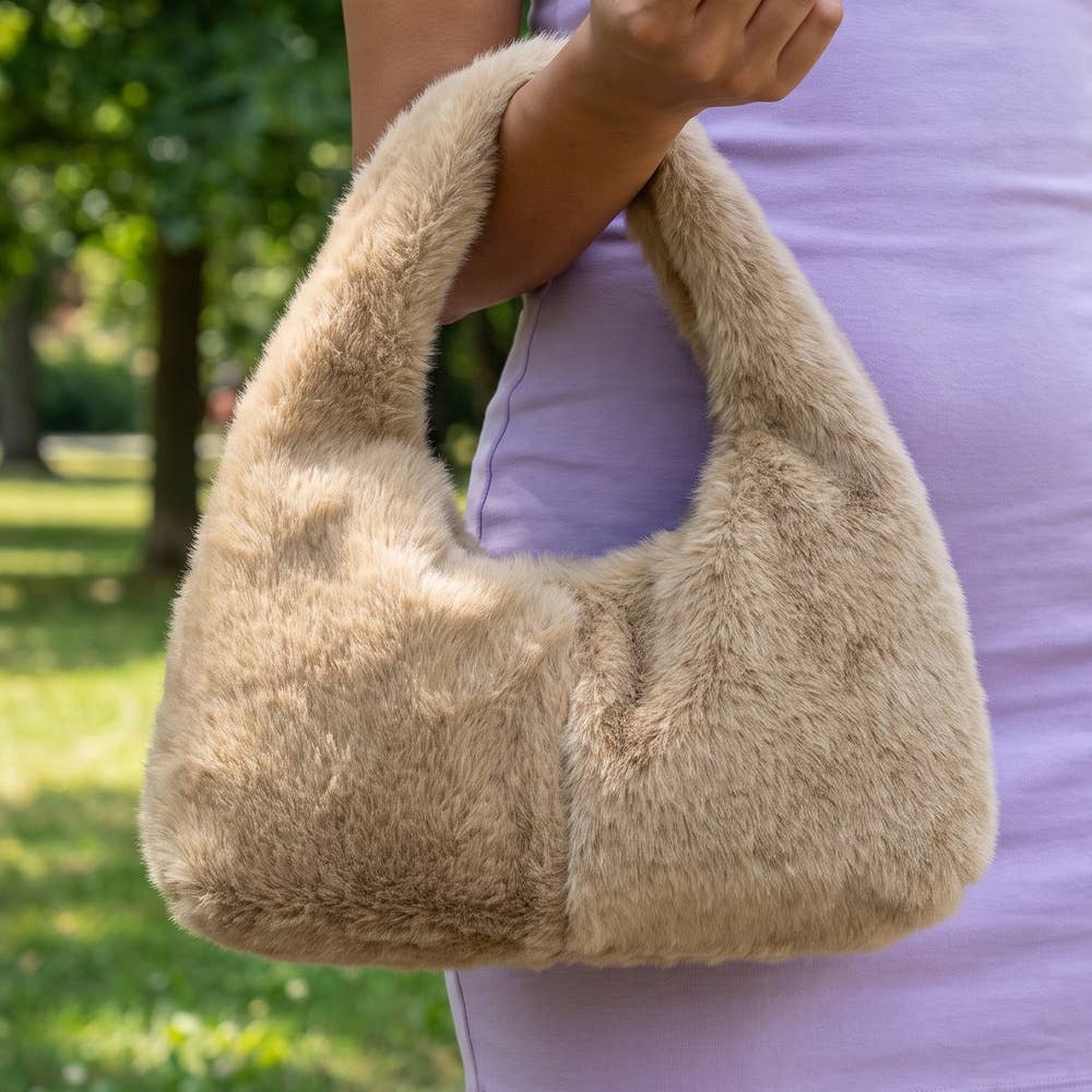 Plush Fur Mini Hobo Bag