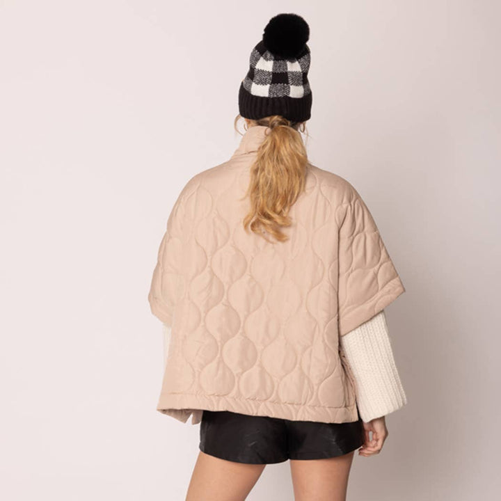 Quilted Cape Poncho Jacket : IVY / O/S