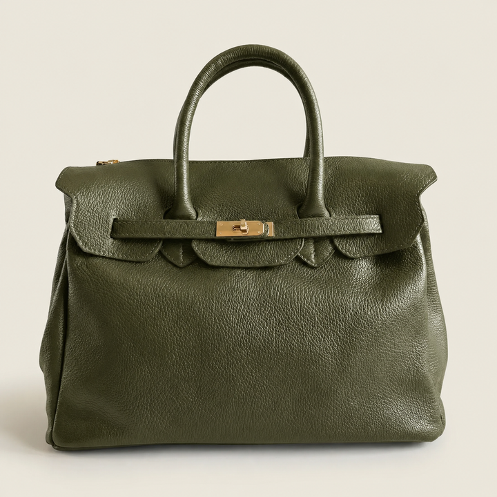 Maxi Bag in Leather Made in Italy: Nero