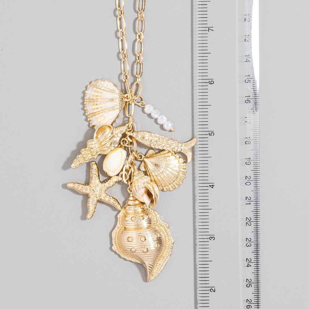 Gold Sea Charm Necklace