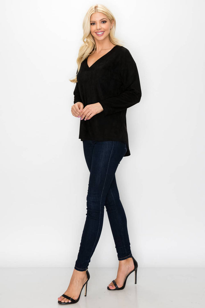 Andrea Suede Top: PEACOCK / XL / A5415