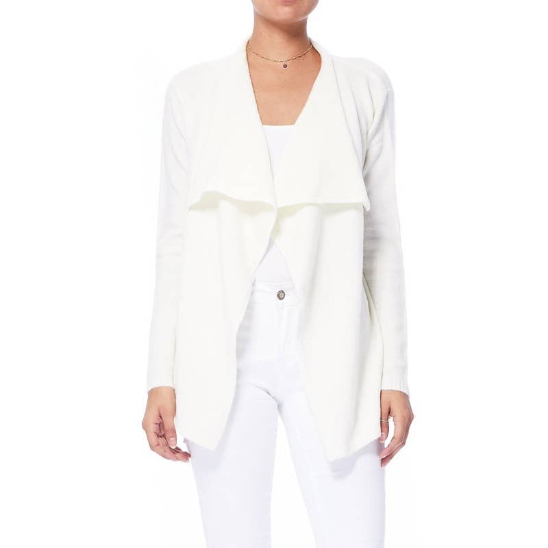 Draped Sweater Cardigan MK8218: NAVY / M