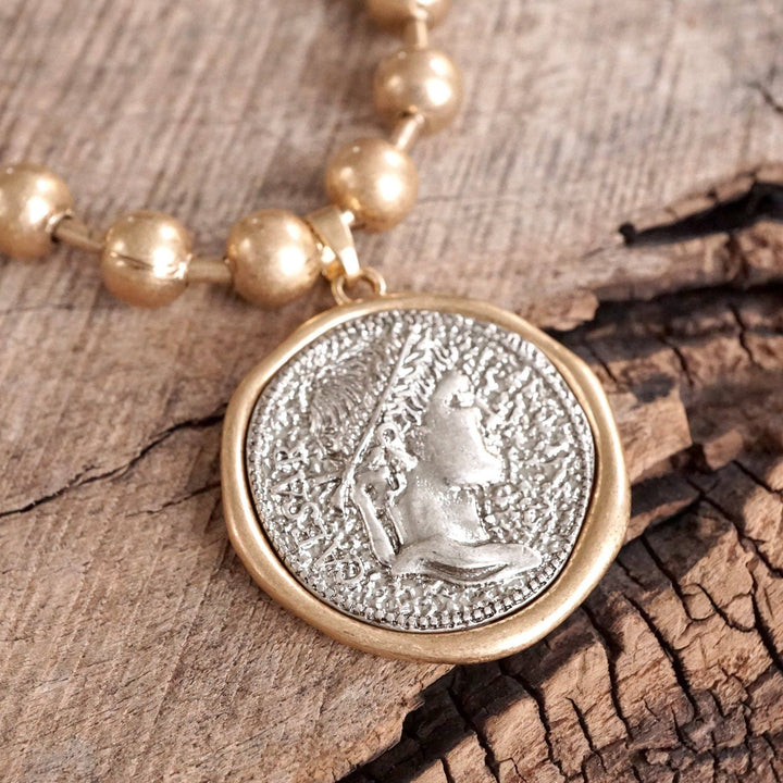 Coin Chunky Ball Chain  Neck: Silver