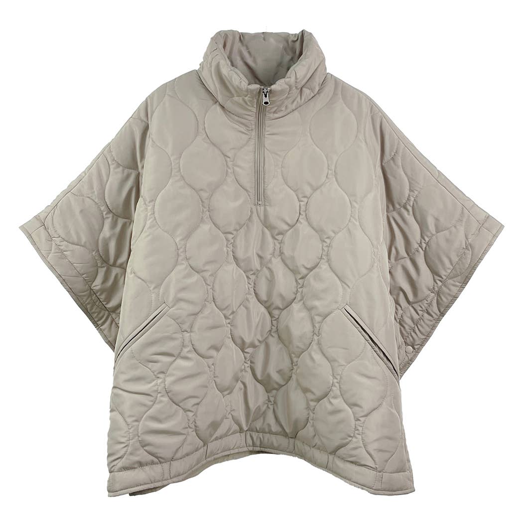 Quilted Cape Poncho Jacket : BGE / O/S
