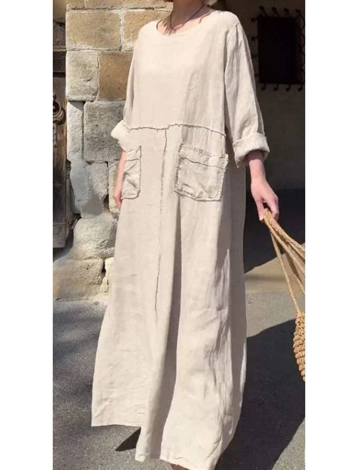 Pocket Maxi Dress: YELLOW / M