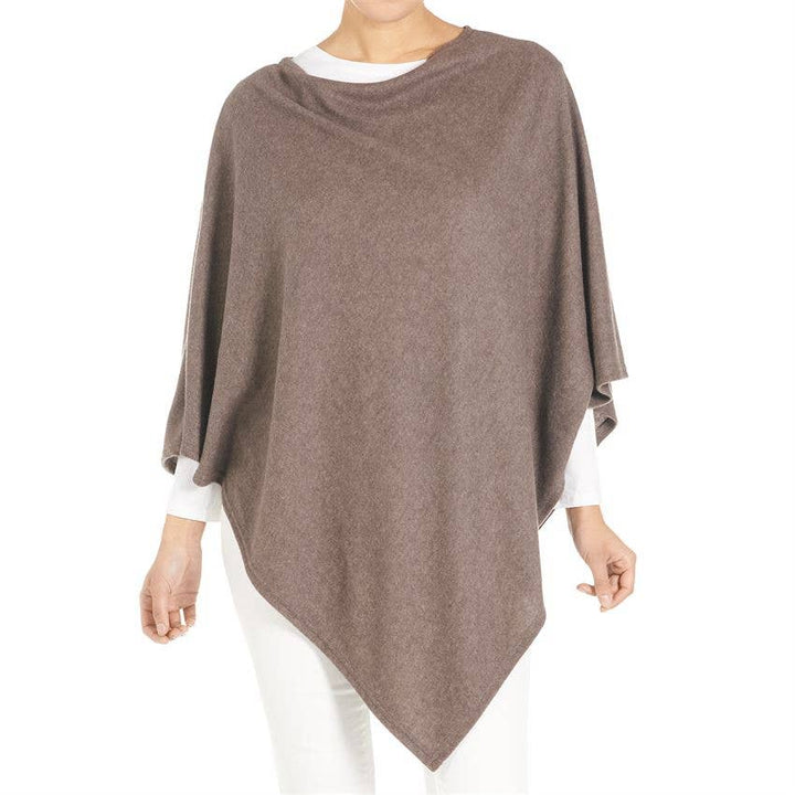Brushed Poncho: Brown / O/S