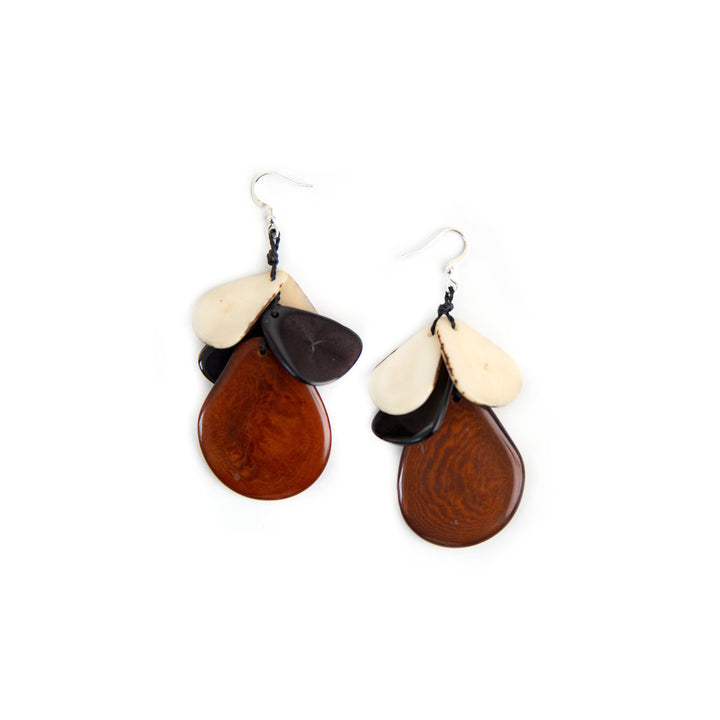 Jordin Earrings: Burgundy/Cafe con Leche