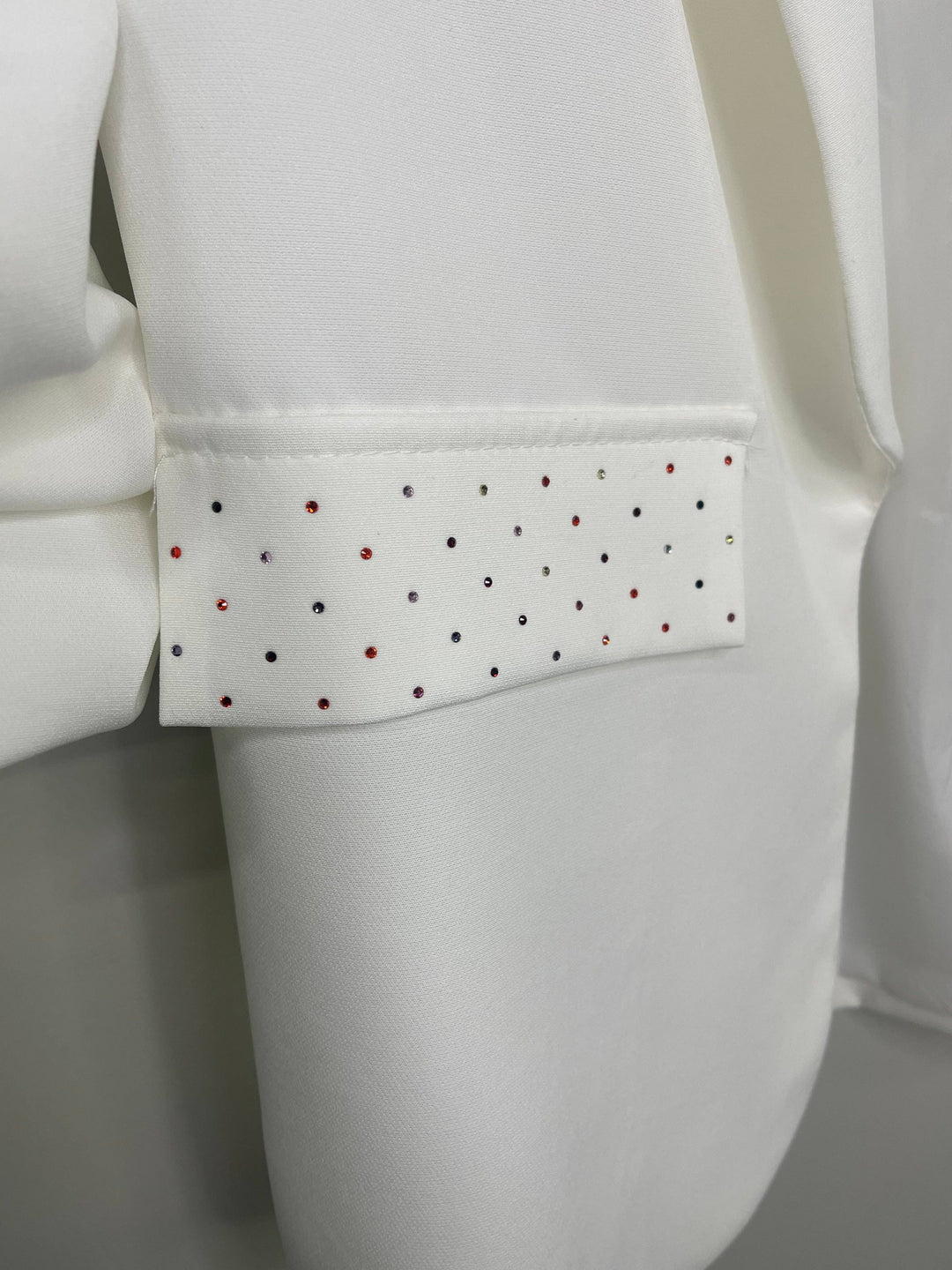 Blazer, Ruched White, Butterfly: Medium