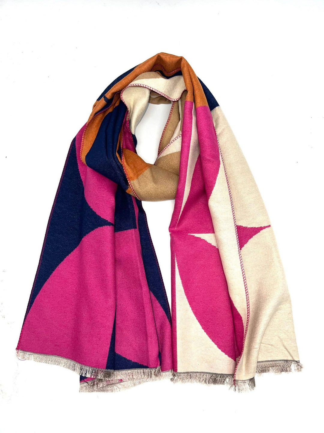 Chic Scarf with Geo Pattern: Red