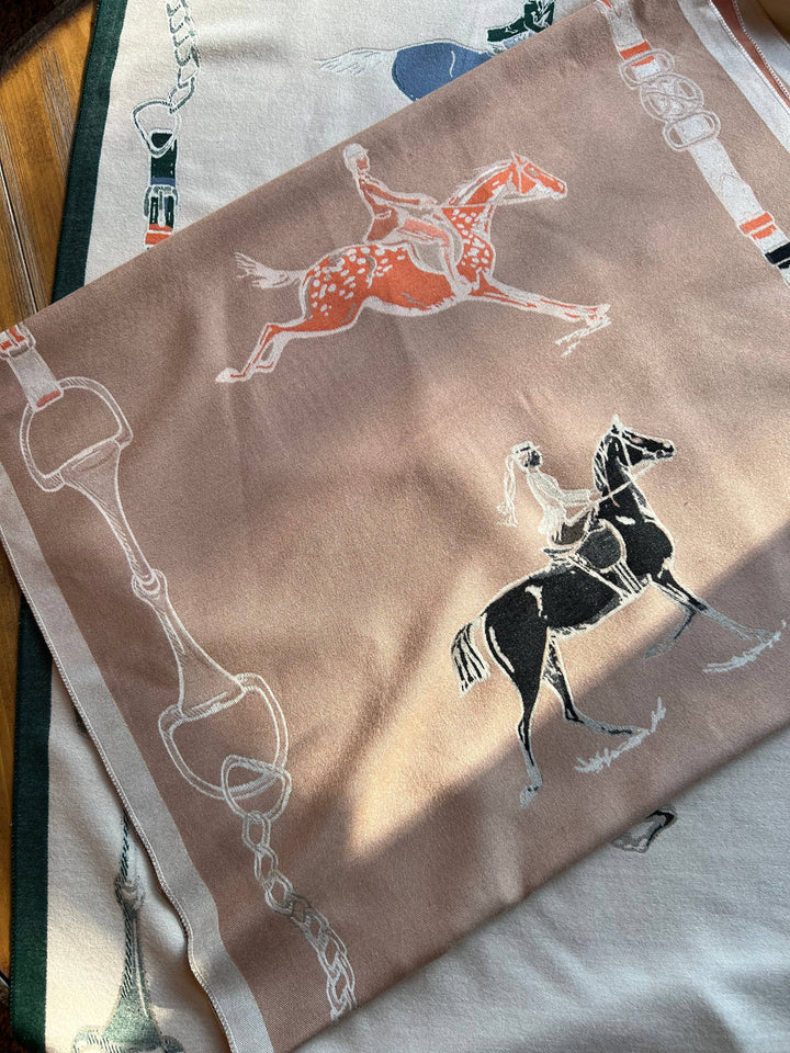 Equipage - Fox Hunter Jumper English Side Saddle Equestrian Horse Scarf: Orange