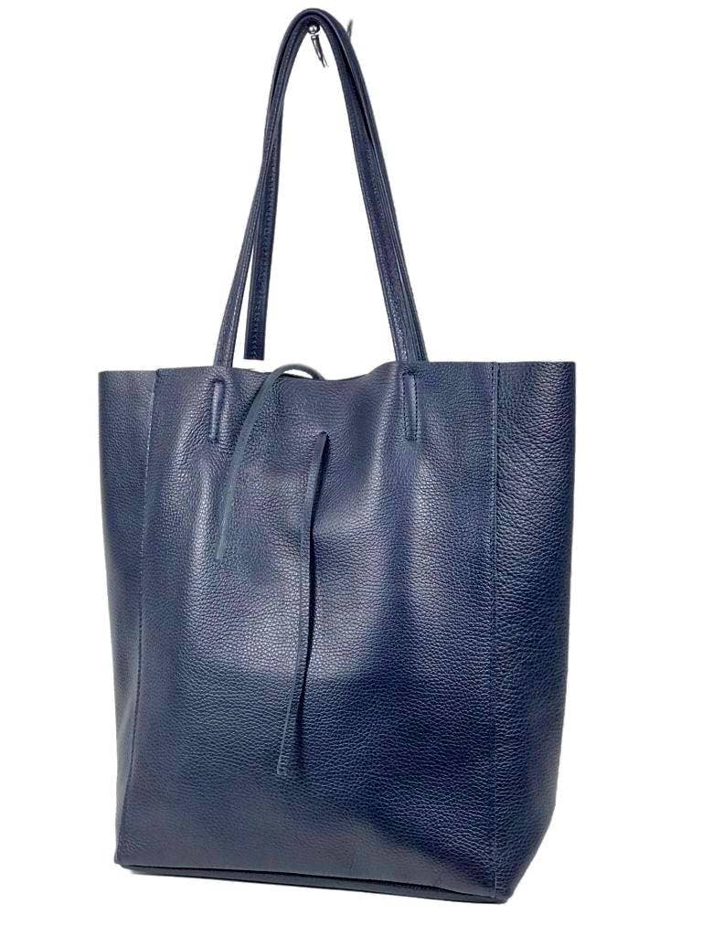 Italian Leather shopper: Black