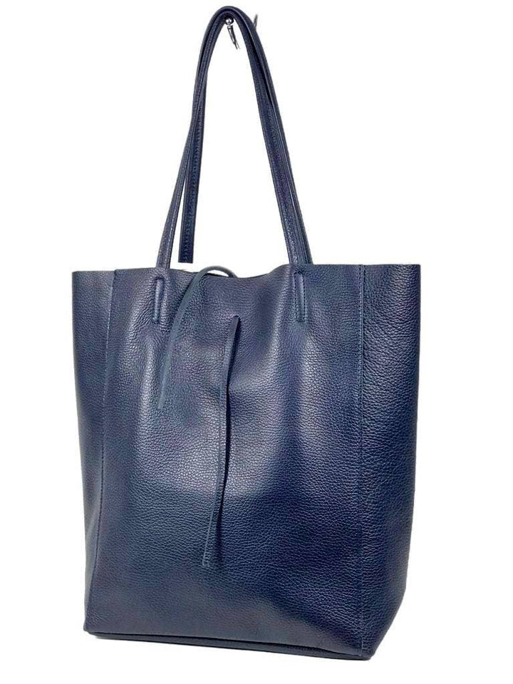 Italian Leather shopper: Black