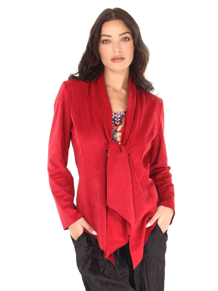 Tie Front Jacket: Chocolate / XL