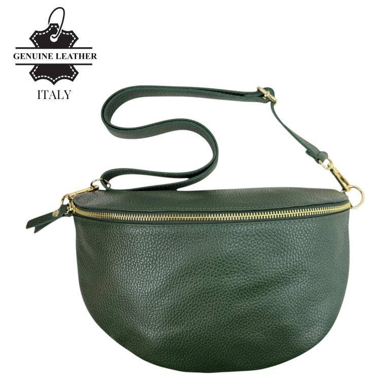 Italian Leather Waist Bag: Coffee