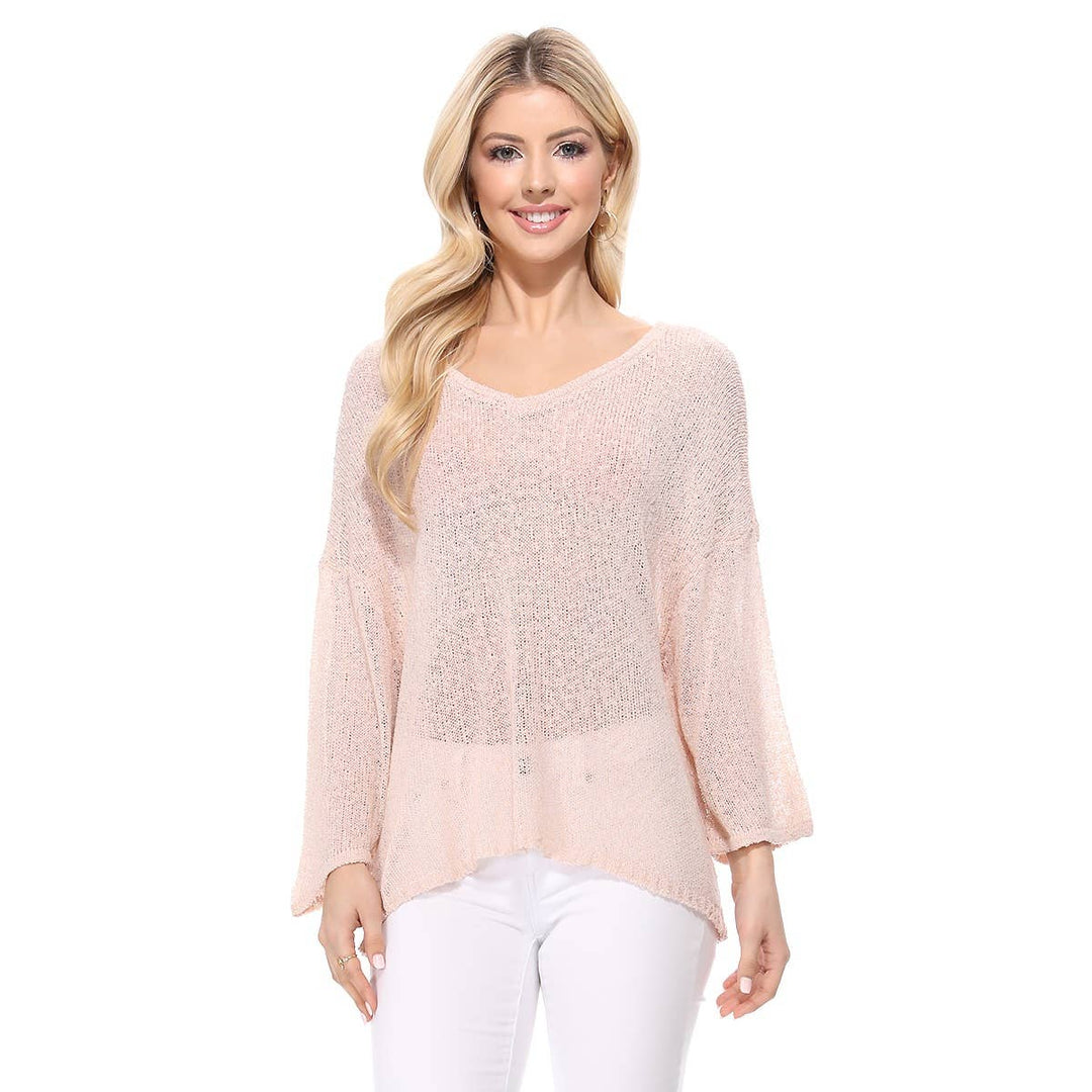 V-Nk Knit Top MK3662: BLACK / L