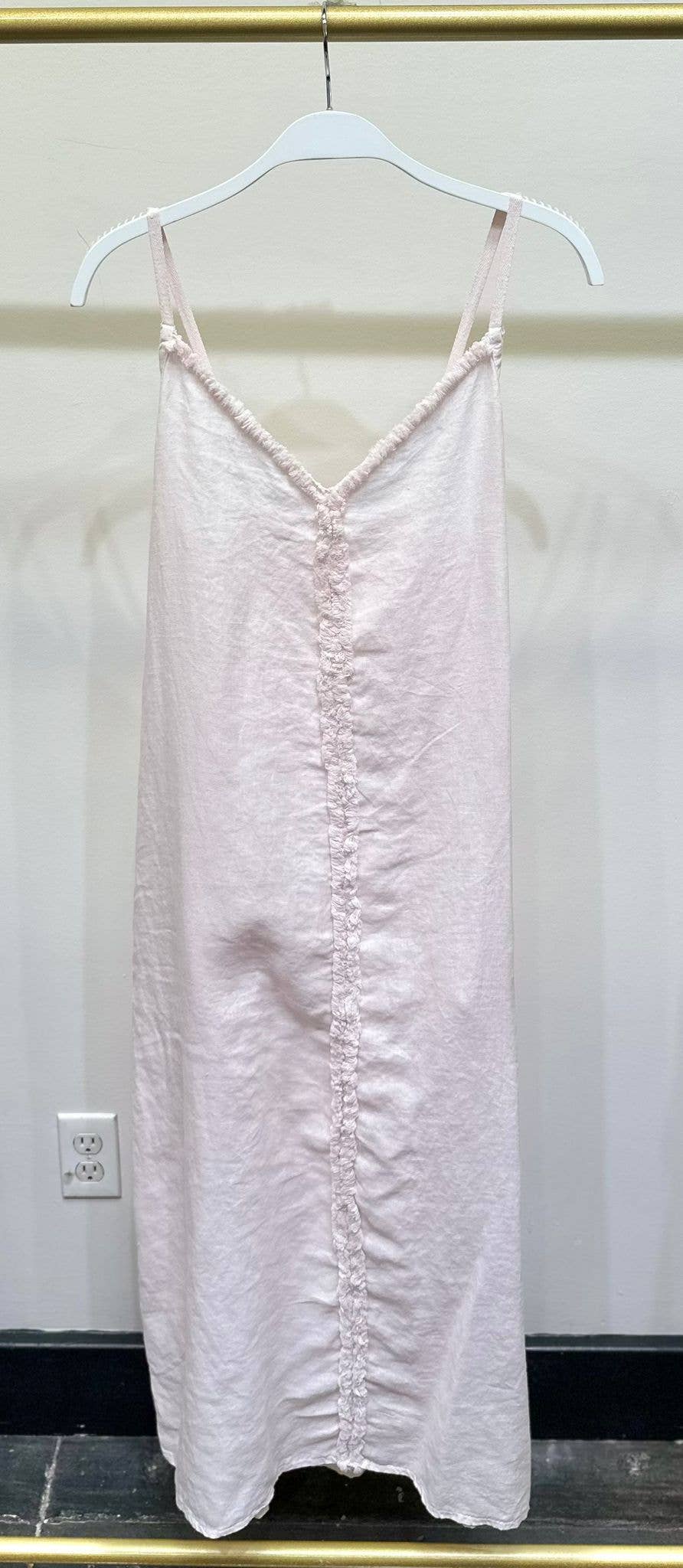 RAW EDGE MAXI DRESS: White / M