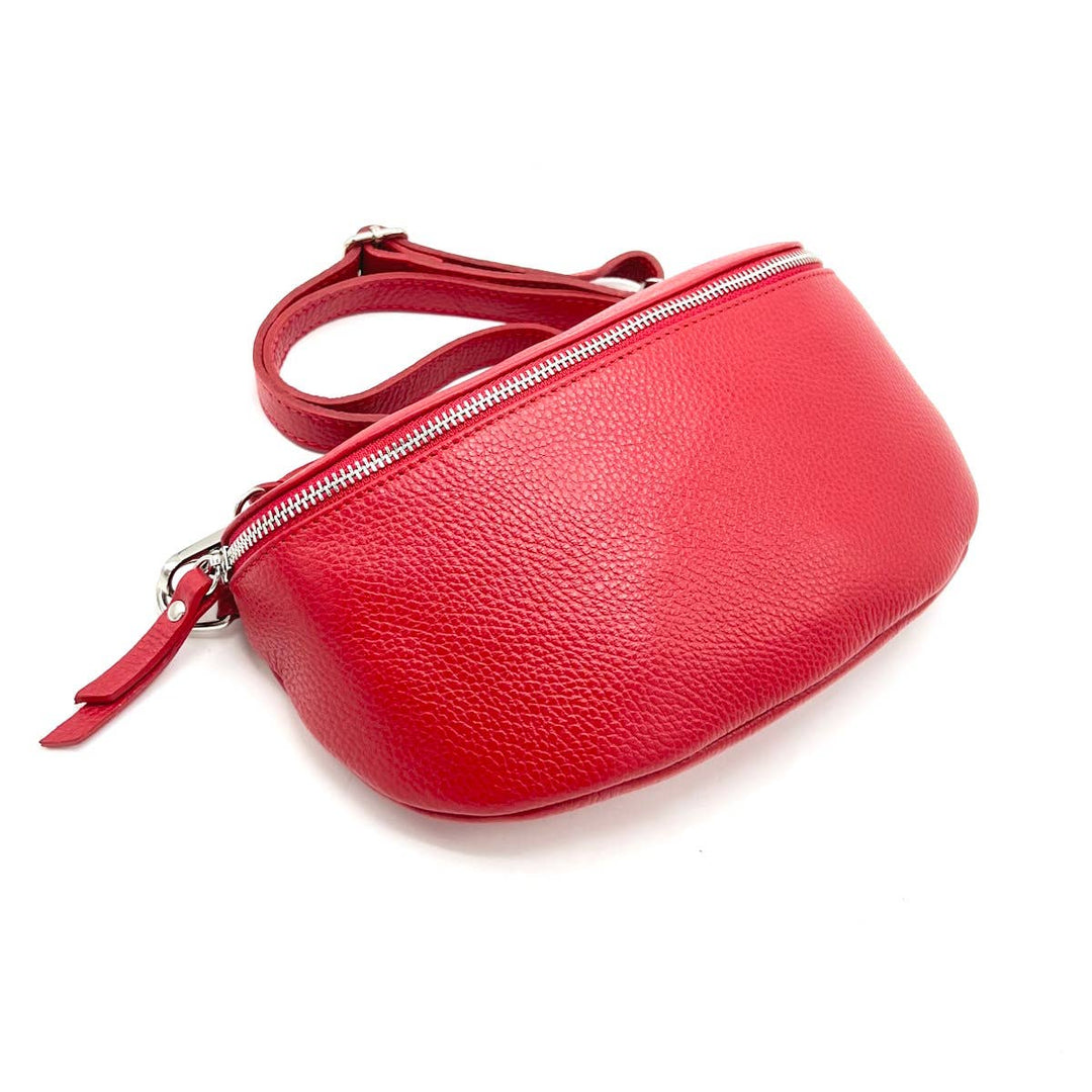 Leather Waist Bag, Made in Italy: 112466: Orange