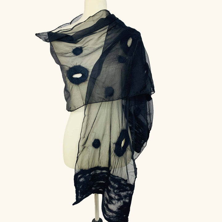 Circles and Dots - Black Scarf