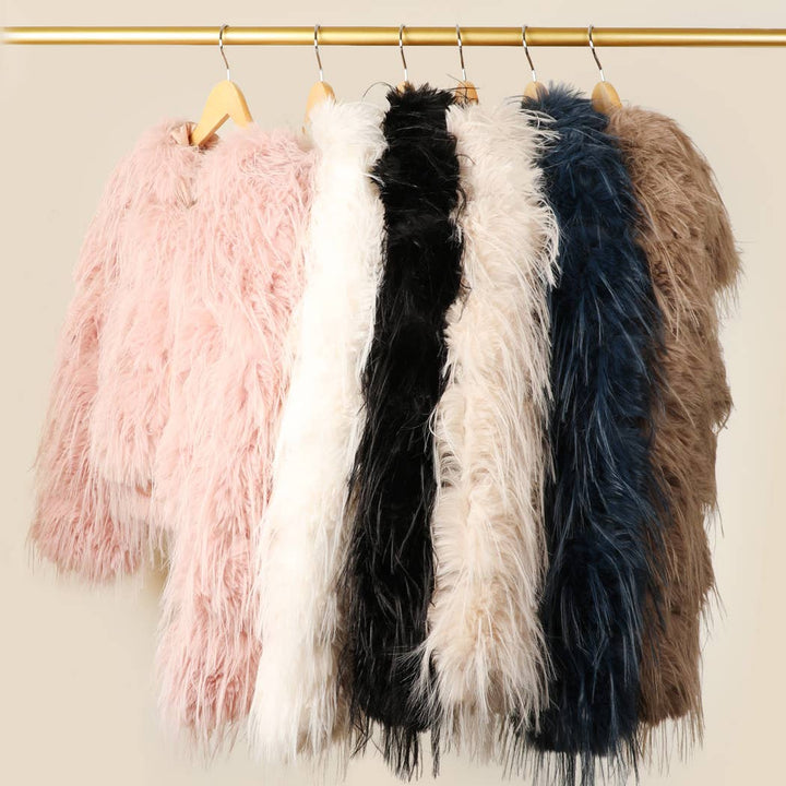 Faux Fur  ZIP JKT: Taupe / S/M