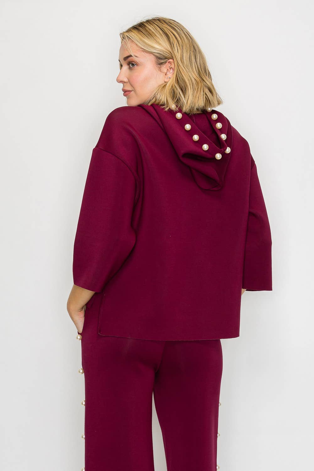 Francine Scuba Pearl Hoodie: White / S