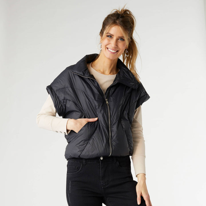 Puffer Vest: Black / L/XL