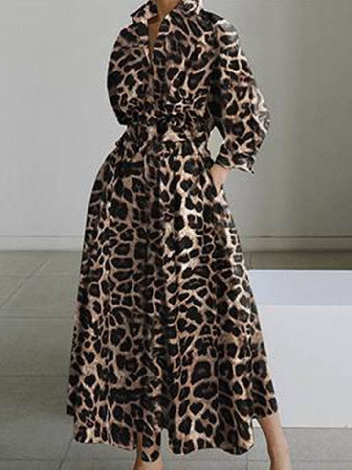 Leopard Print Maxi Dress: LEOPARD / XL