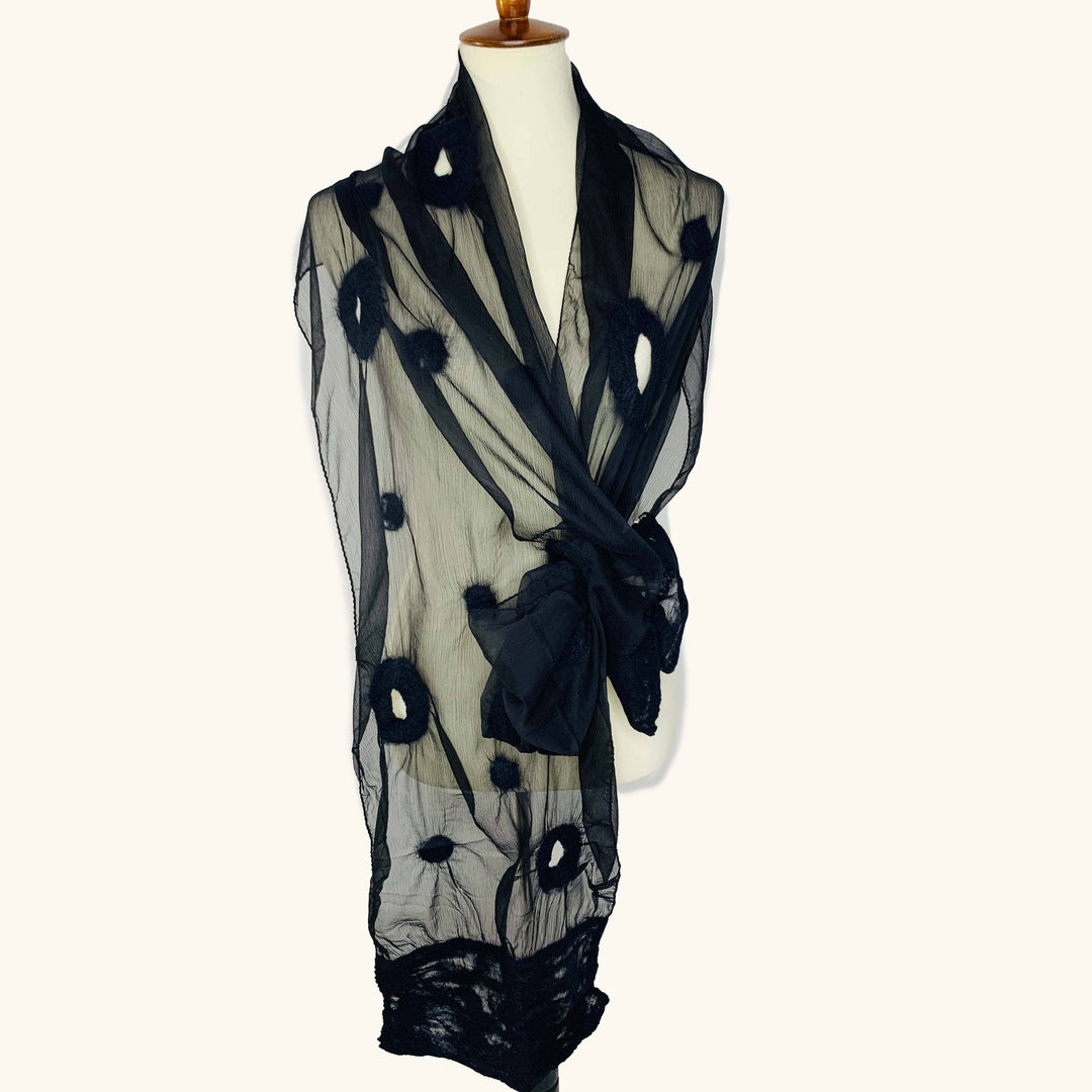 Circles and Dots - Black Scarf