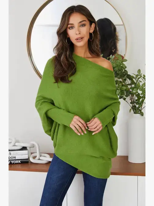 ASYMMETRICAL SWEATER Avocado / M/L