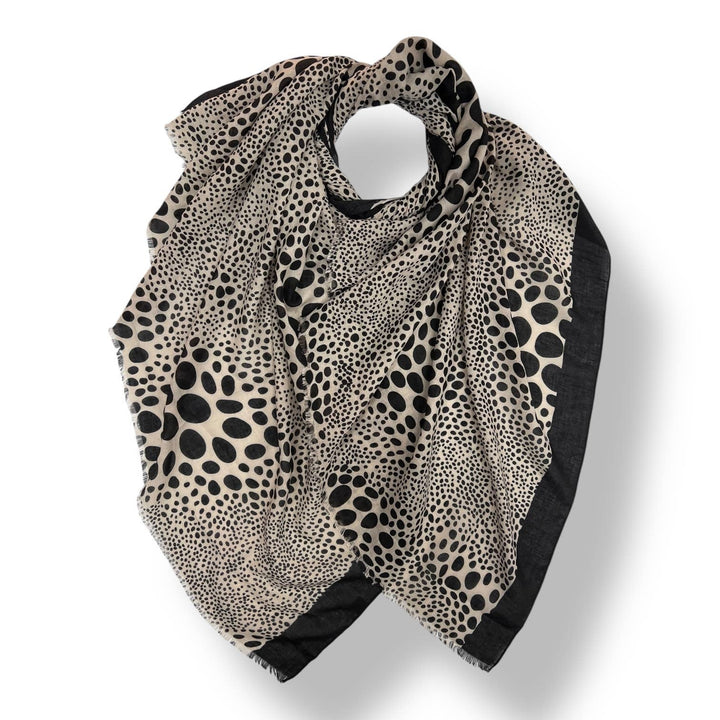 Leopard dots print scarf : Mocca