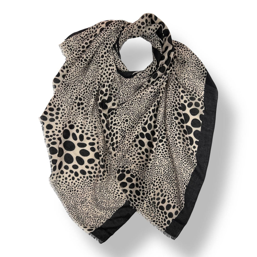 Leopard dots print scarf : Black