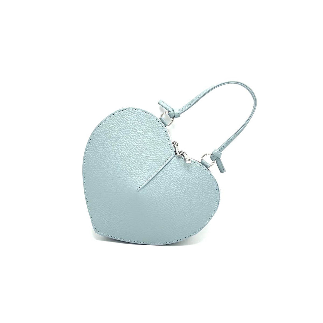 Heart Leather bag, Made in Italy,112587: Orange