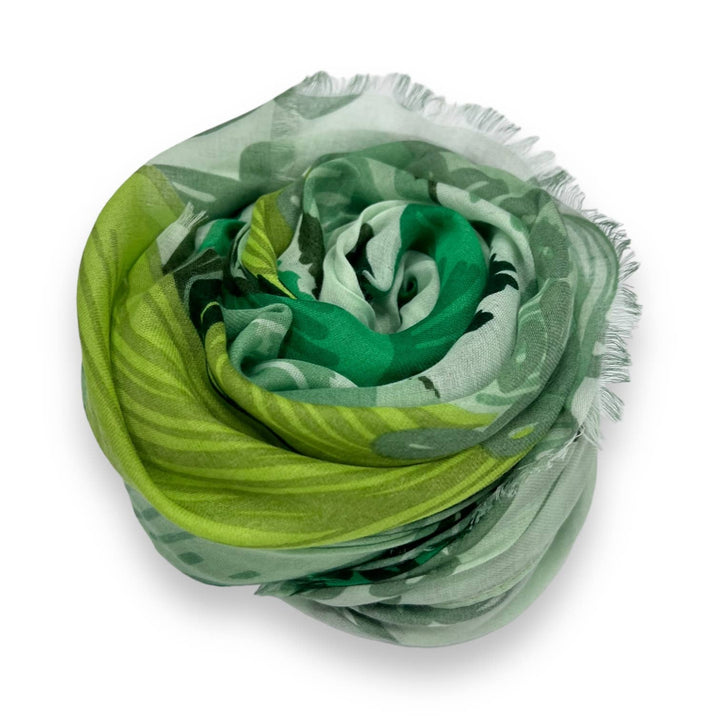 Big flower printed scarf: Grey
