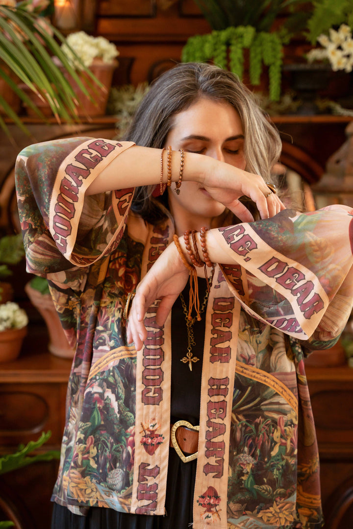 Courage Dear Heart Pixie Crop Kimono