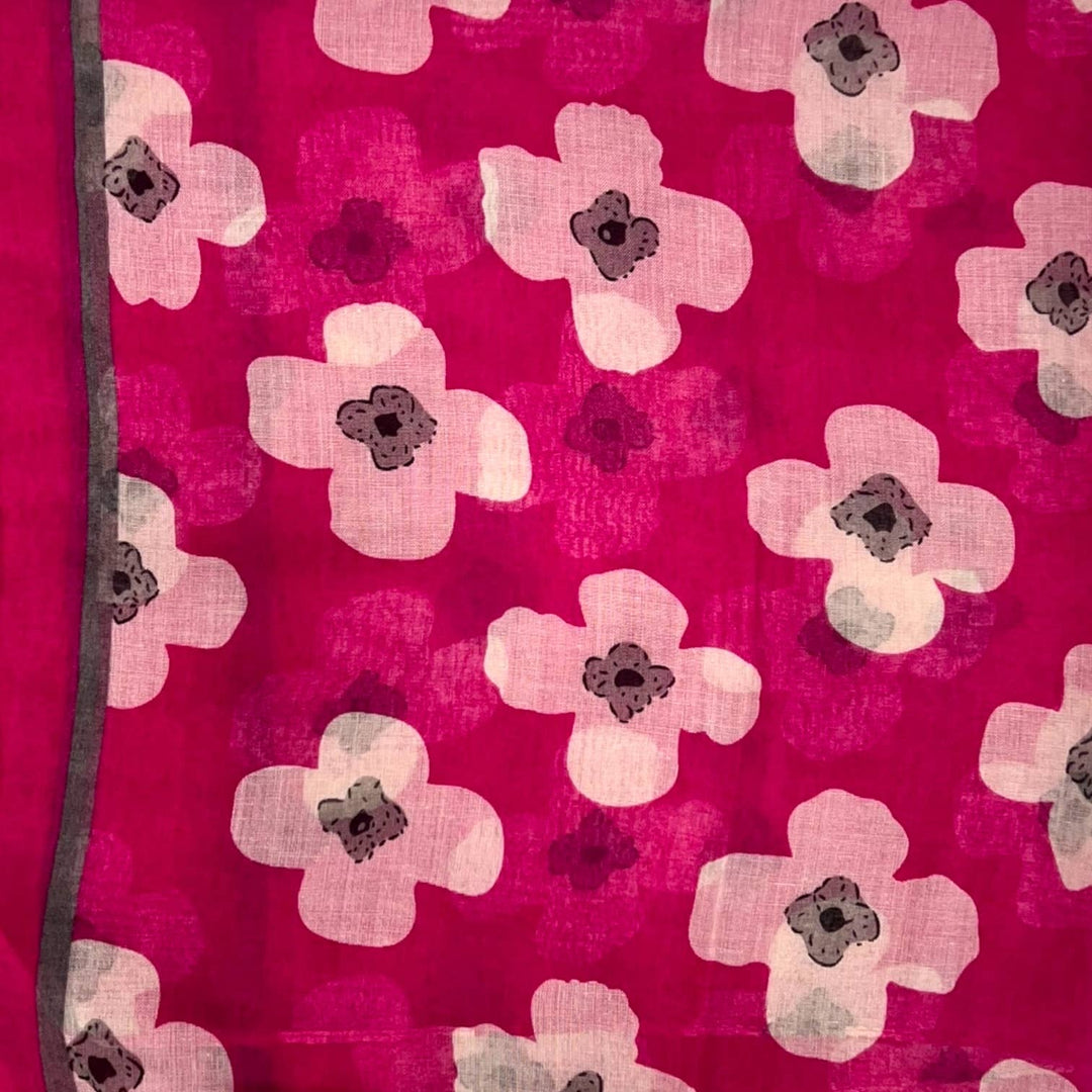 Daisy printed scarf: Navy